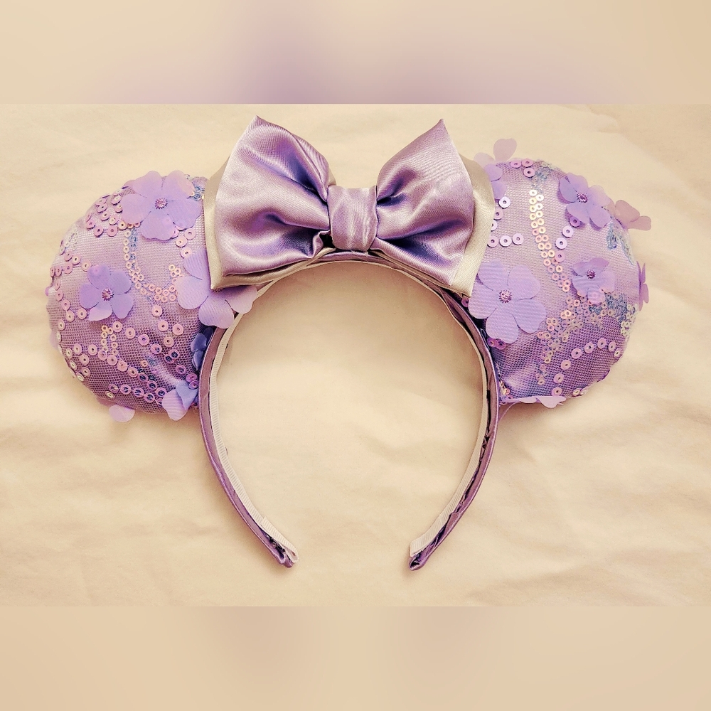Purple Floral Disney Minnie Ears